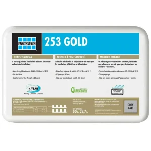 0253-0050-21P Laticrete 253 Gold Grey Thinset Mortar 56 Piece Full Pallet of 50 lbs. Bags