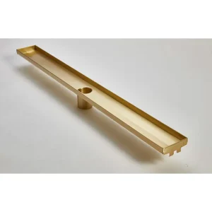 ACO Premium Series Plain Edge Channel | 28″ / Center Outlet Channel Body / Brushed Stainless Steel - view 2