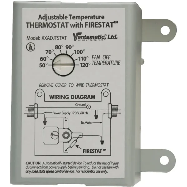 Ventamatic Power Attic Vent Thermostat With Firestat