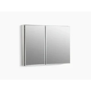 Kohler Aluminum Two Door Medicine Cabinet with Mirrored Door, 35 x 26″