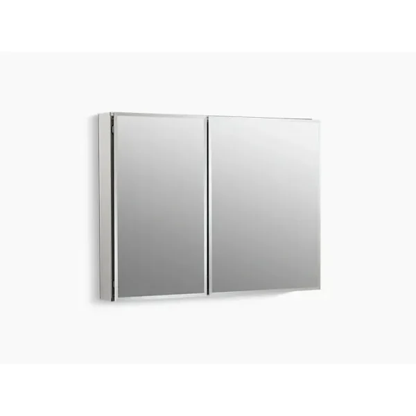 Kohler Aluminum Two Door Medicine Cabinet with Mirrored Door, 35 x 26″
