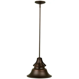 Craftmade Union Oil Bronze Gilded Small Outdoor Light Pendant, 12 in