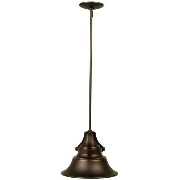 Craftmade Union Oil Bronze Gilded Small Outdoor Light Pendant, 12 in