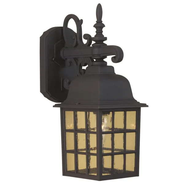 Craftmade Grid Matte Black Medium Cage Outdoor Wall Sconce, 15.13 in
