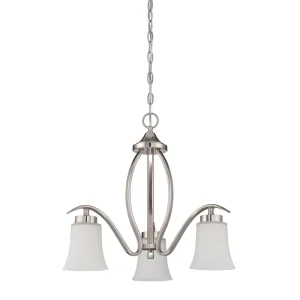 Craftmade Northlake Satin Nickel 3 Light Chandelier, 22 in