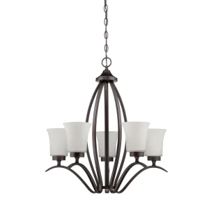 Craftmade Northlake Brushed Aged Bronze 5 Light Chandelier, 25.5 in