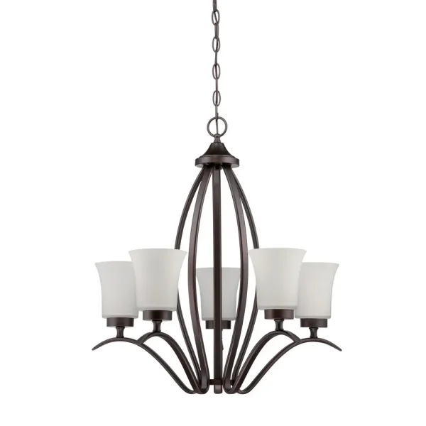 Craftmade Northlake Brushed Aged Bronze 5 Light Chandelier, 25.5 in