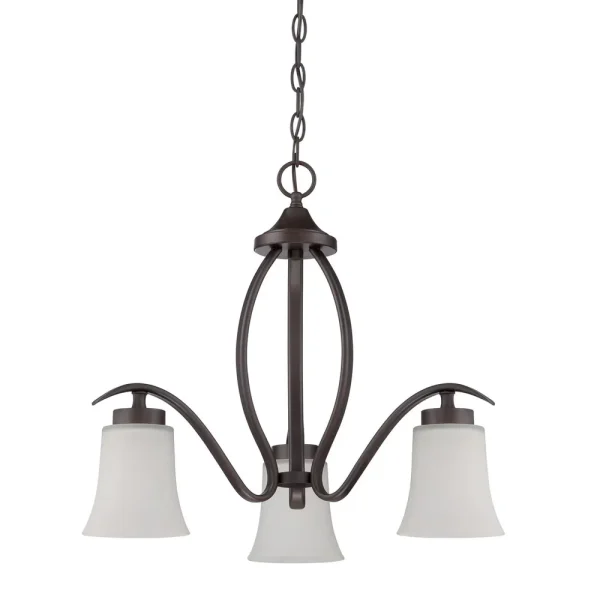 Craftmade Northlake Brushed Aged Bronze 3 Light Chandelier, 22 in