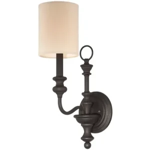 Craftmade Willow Park Wall Sconce, Gothic Bronze and Beige Shade