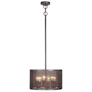 Craftmade Blacksmith Matte Black 6 Bulb Drum Light Pendant, 56.6 in