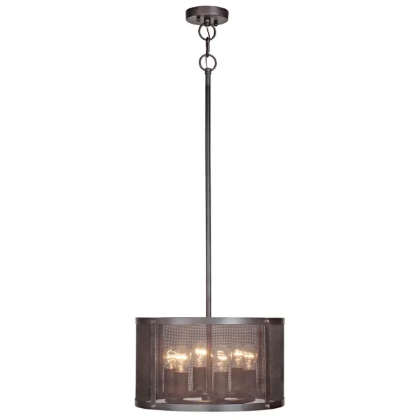 Craftmade Blacksmith Matte Black 6 Bulb Drum Light Pendant, 56.6 in
