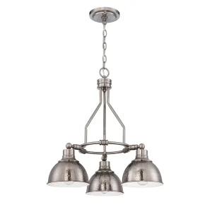 Craftmade Timarron Antique Nickel Three Light Down Chandelier, 22.5 in