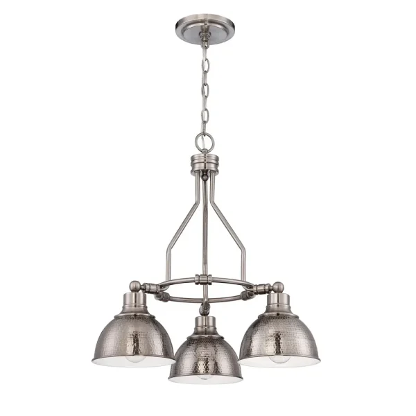 Craftmade Timarron Antique Nickel Three Light Down Chandelier, 22.5 in