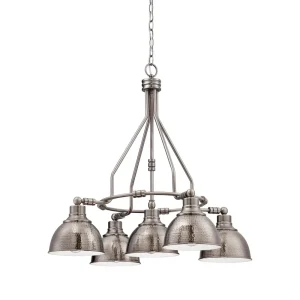 Craftmade Timarron Antique Nickel 5 Light Down Chandelier, 26.5 in