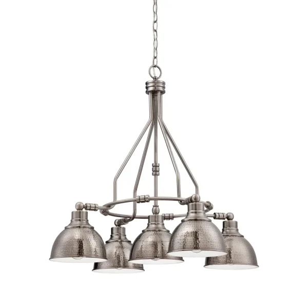 Craftmade Timarron Antique Nickel 5 Light Down Chandelier, 26.5 in