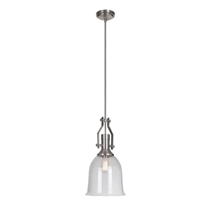 Craftmade Pendant Brushed Nickel Mini Glass 1 Light Pendant, 22.75 in