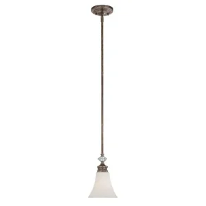 Craftmade Boulevard Etched Creamy Light Pendant, Spanish Bronze