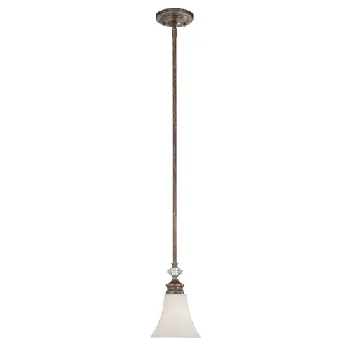 Craftmade Boulevard Etched Creamy Light Pendant, Spanish Bronze