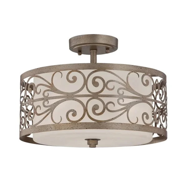 Craftmade Worthington Three Light Ceiling Mount, Athenian Obol with Frosted Glass