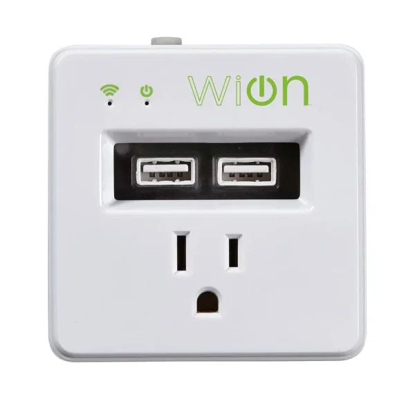 Woods Wion Indoor Wifi Smart Outlet With 2 Usb Charging Ports