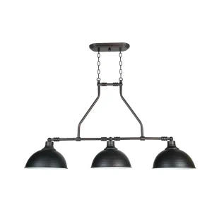 Craftmade Timarron Antique Bronze Three Light Kitchen Island, 24.75 in