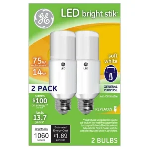 Ge Bright Stik LED14W(75W)Sw 2Pk