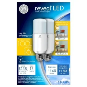 GE Reveal Britestik LED16W(100W)2Pk