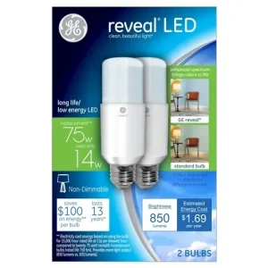 GE Reveal Britestik LED14W(75W)2Pk