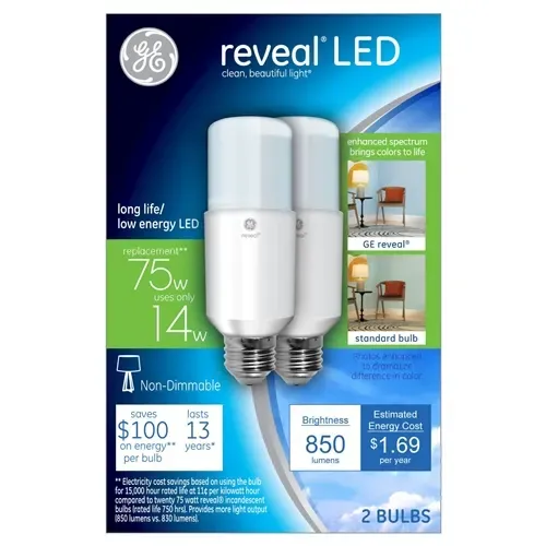 GE Reveal Britestik LED14W(75W)2Pk