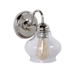 Craftmade Yorktown Wall Sconce, Polish Nickel with Glass Shade