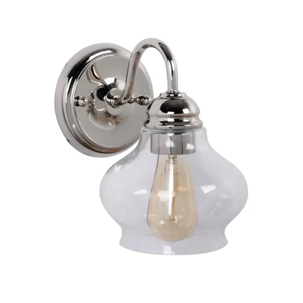 Craftmade Yorktown Wall Sconce, Polish Nickel with Glass Shade