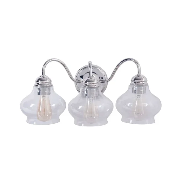 Craftmade Yorktown Polished Nickel with Glass Shade 3 Light Vanity, 20 in