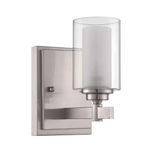 Craftmade Celeste Antique Nickel with Glass Shade 1 Light Wall Sconce, 8 in