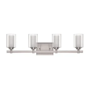 Craftmade Celeste Nickel with Glass Shade 4 Light Vanity, 26.75 in