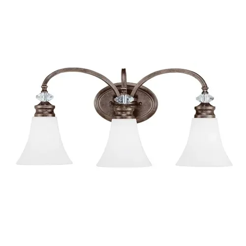 Craftmade Boulevard Three Light Vanity, Etched Creamy