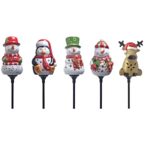 Moonrays Solar Ceramic Winter Stake Light Assorted