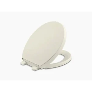 Kohler Reveal Quiet-Close Biscuit White Round Front Toilet Seat
