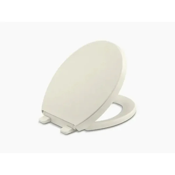Kohler Reveal Quiet-Close Biscuit White Round Front Toilet Seat