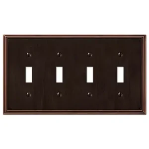Amerelle 4-Toggle Metro Line Aged Bronze