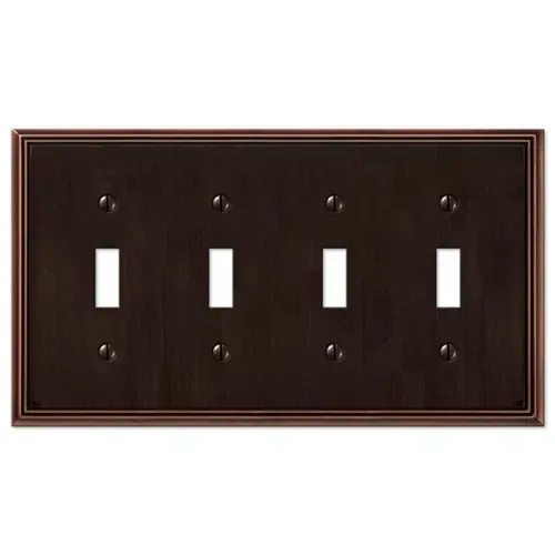 Amerelle 4-Toggle Metro Line Aged Bronze
