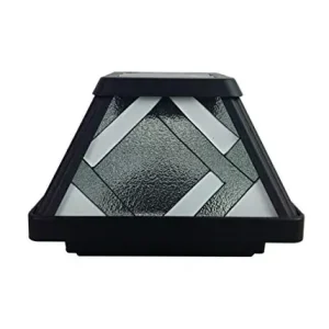 Moonrays Montclair Solar Stained Glass Post Cap Light Black