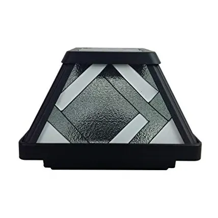 Moonrays Montclair Solar Stained Glass Post Cap Light Black