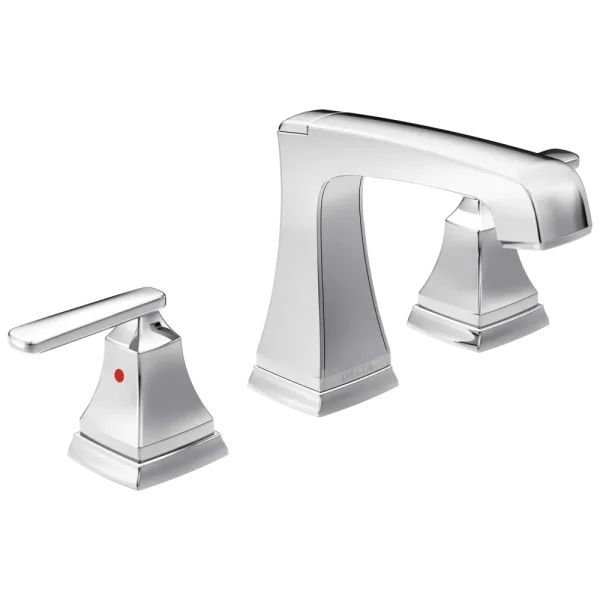 Delta Ashlyn Chrome Two Handle Widespread Bathroom Faucet with EZ Anchor
