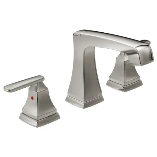 Delta Ashlyn Stainless Two Handle Widespread Bathroom Faucet with EZ Anchor