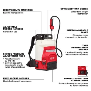 Milwaukee® M18™ 4-Gallon Backpack Sprayer with SWITCH TANK™ - view 4