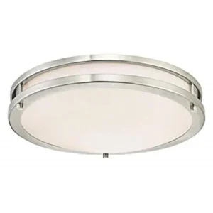 Westinghouse Energy Star LED Indoor Ceiling Mount Fixture, Brushed Nickel with Acrylic Shade