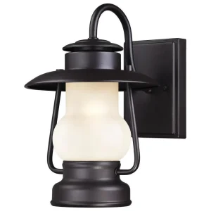 Westinghouse Santa Fe Weathered Bronze w/Frosted Glass 1 Light Wall Sconce, 8″