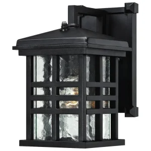 Westinghouse Caliste Black w/Clear Water Glass 1 Light Outdoor Wall Sconce, 10″