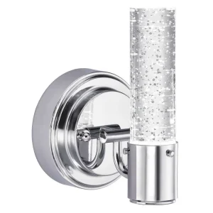 Westinghouse Cava One Light LED Indoor Wall Sconce, Chrome with Bubble Glass
