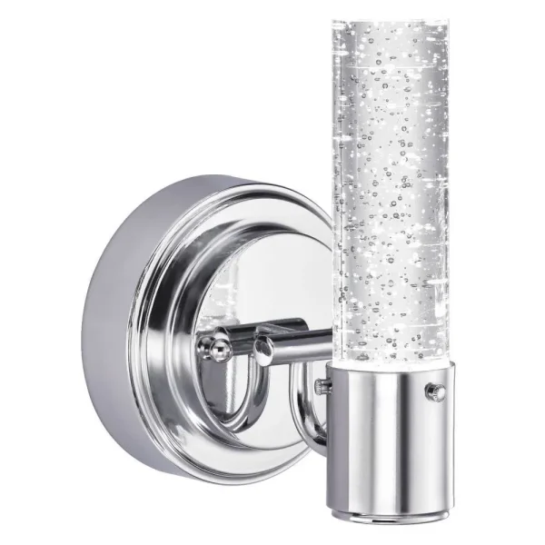 Westinghouse Cava One Light LED Indoor Wall Sconce, Chrome with Bubble Glass